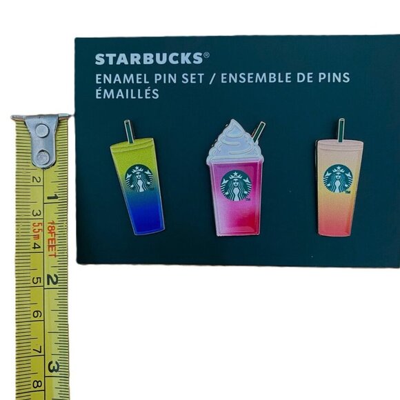 NWT Starbucks Enamel Pin Set Europe Exclusive Cold Cups 3 Pieces Limited Edition - Picture 10 of 11